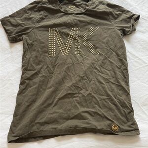Michael Kors Khaki Studded Logo women Tee